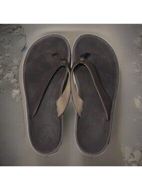 OluKai Kulapa Kai Flip Flop Thong Sandal Shoes Brown Java Wood Womens Size 10